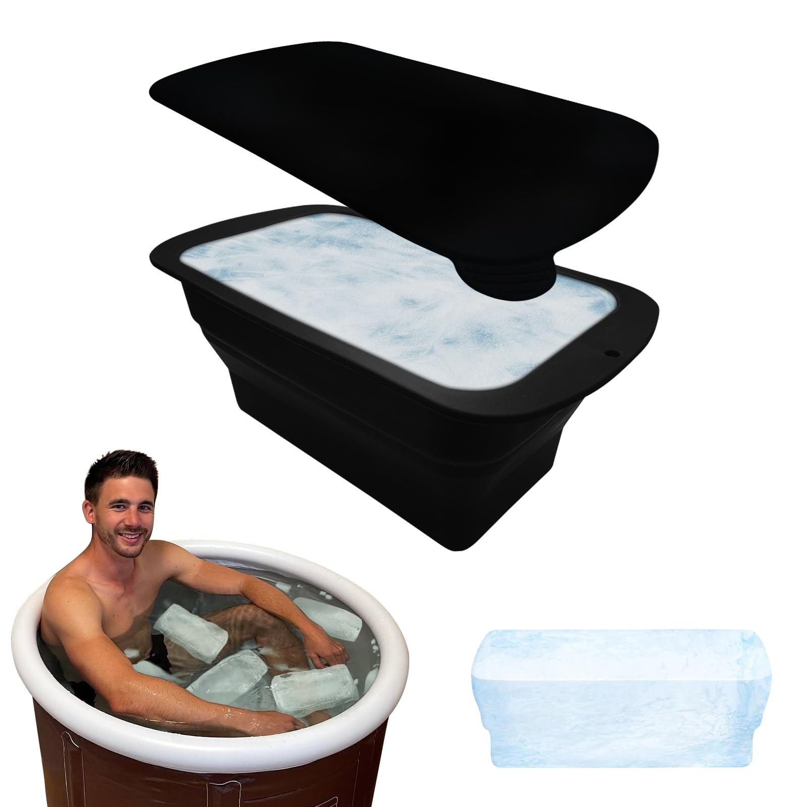 Amazon | 製氷皿 蓋付き シリコン アイストレー アイスバス 氷風呂用